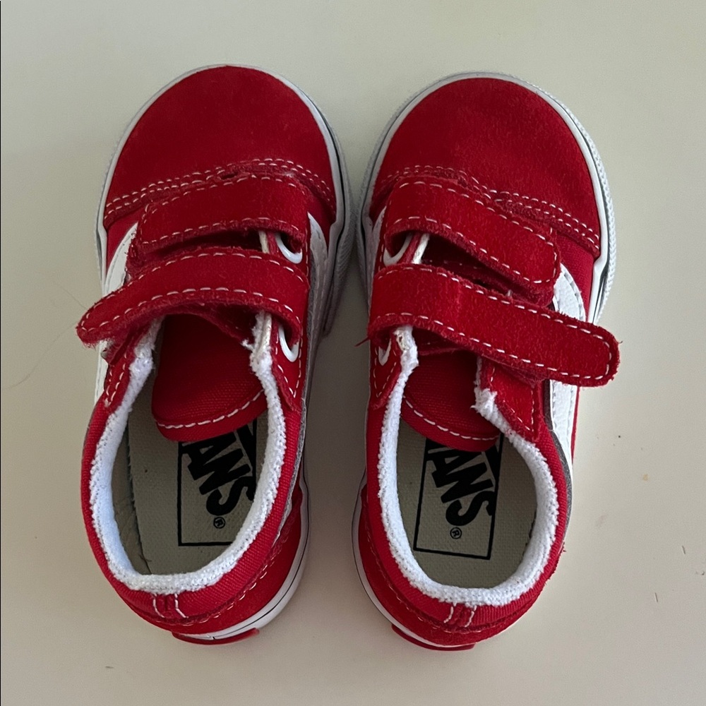 Red Velcro Vans